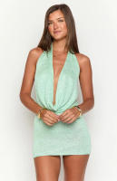 Novedad de verano, falda Sexy de punto con lazo y espalda descubierta para mujer - details 9