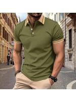 Polo de verano 2025, camisa de color a juego con botones para hombre, polo deportivo, polo de manga corta. - details 4