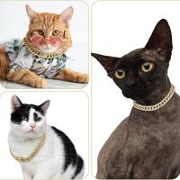 Collar de cadena para perro con diamantes de imitación, Collar de Metal de oro fuerte con eslabones cubanos, Collar de lujo con diamantes para cachorro y gato, accesorios de joyería para perro - details 4