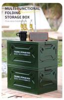 Caja plegable para acampar con tapa de madera y caja de almacenamiento de plástico ecológico, equipada con un logotipo para abrir la puerta - details 3