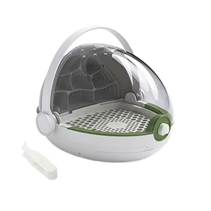 Caja de cría de gusano de seda con forma de cápsula espacial, estuche de plástico transparente con mango, caja de alimentación de reptiles - 1