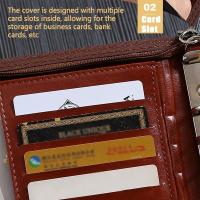 Carpeta de archivos portátil de cuero PU, carpeta de 6 anillas, tarjetero con calculadora, almacenamiento de documentos para cuaderno de hojas sueltas - details 4