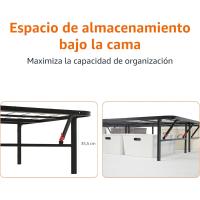 montaje sin herramientas, permite almacenar debajo de la cama, 90 x 200 cm, 35,5 cm, Negro - details 26
