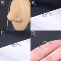 ZS-perno de Nariz de cristal CZ para hombres, forma de cruz de abeja de corazón, 316L retenedor de Pin de acero inoxidable, joyería de Piercing de fosa nasal en forma de L, 20g, 1 pieza - details 19