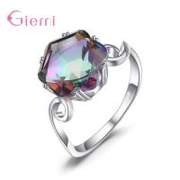 Anillo de Boda de Plata Elegant 925 Zirconia Cúbica Aaa Clara Promesa de Joyería para Mujeres - details 1