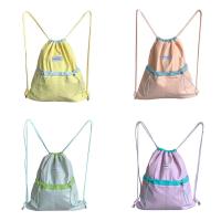 Mochilas con cordón de estilo coreano, diseño de nicho de Color en contraste, bolso de nailon suave ligero, bolso de hombro de gran capacidad de Color sólido - details 0