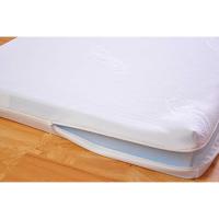 Cuna para bebé con colchón de espuma de aloe vera, rieles con protección dental, altura regulable, color blanco, cama infantil - details 2