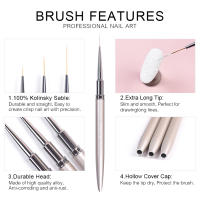 Pincel de Línea de Gel KADS para Arte de Uñas 100% Kolinsky Sable Estilo Francés con Rayas Delgadas Cepillo de Uñas con Tapa para DIY Dibujo Pincel de Pintura - details 1