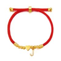 Pulsera de Corazón Inicial A-Z de Acero Inoxidable Color Oro Joyería de Encanto de Cuerda Ajustable de Rojo de la Suerte para Mujeres Regalo de Joyería - details 13