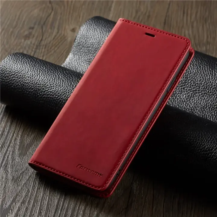 Funda tipo billetera fina de piel de ante para iPhone 11 12 13 14 15 16 Pro Max Mini XR XS 8 7 6s 6 Plus SE 2020 5S funda con tapa imán fuerte - 1