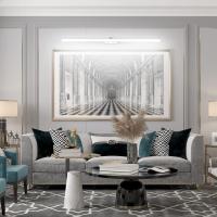 Lámpara LED de 32W Lámpara de espejo Aplique Blanco Frio 6000K Luz natural para Espejo Muebles de Maquillaje Aparato Montado en la Pared, Negro, 120CM - details 18
