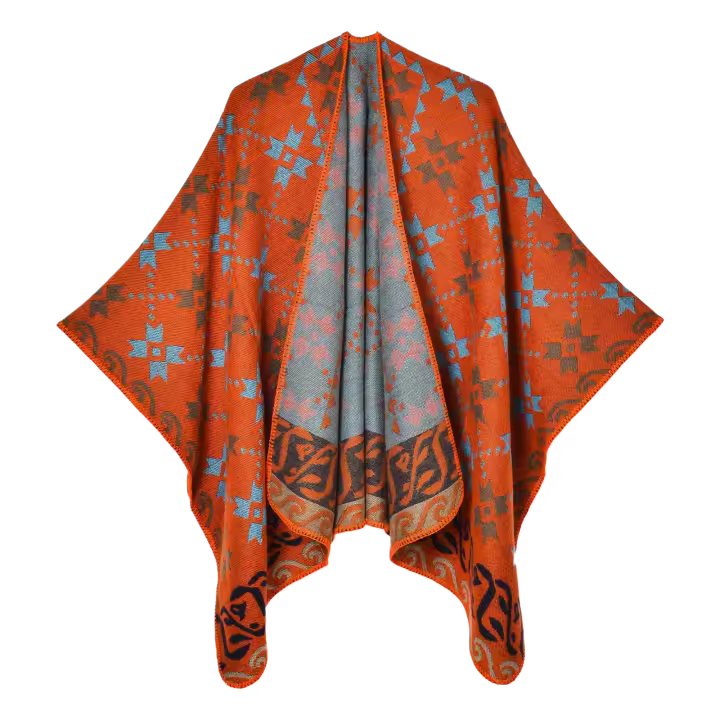 Suéter con abertura de Jacquard grueso para mujer, chal cálido de serie forestal de alta calidad, estilo Pastoral japonés y coreano, nuevo producto - 1