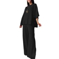 Conjunto de Top y pantalones Vintage para mujer, traje de pantalones sueltos informales para mujer - details 11