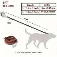 Collar de cuero con tachuelas para perro, correa de cuero adecuada para perros grandes, antimordeduras - details 3