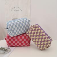Neceser de punto a cuadros, bolsa de maquillaje, bolsa con cremallera espaciosa, bolsa de viaje portátil, organizador - details 7