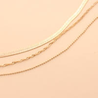 Nuevo collar multicapa con cuentas redondas de hueso de serpiente para mujer, collar de aleación personalizado Simple a la moda - details 4