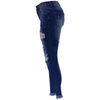 Pantalones vaqueros ajustados de cintura alta para mujer Pantalones vaqueros de estilo coreano con agujeros - details 9