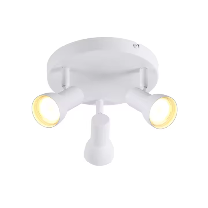 CBJKTX Foco de techo de 3 llamas redondo iluminación interior metal blanco base GU10 - 1