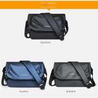 Bolso cruzado funcional para hombre, bandolera de un solo hombro, impermeable, con película de cuero, para ocio, novedad - details 5
