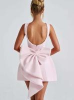 Vestido corto elegante con lazo de perlas y espalda descubierta para mujer, minivestidos bonitos de fiesta sin mangas, negro, blanco, rosa, elegante, noche de cumpleaños Y2K - details 14
