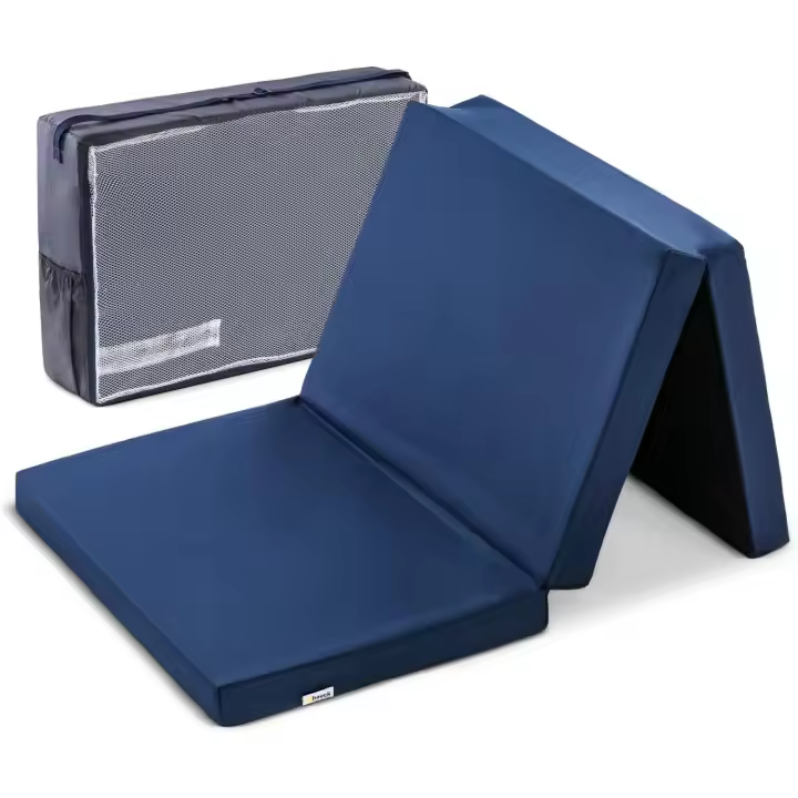 Colchón de viaje plegable Hauck para cuna 120 x 60 cm - Colchoneta de espuma de 5 cm de grosor - Suelo para parques infantiles - Colchón de parque para cuna - Bolsa incluida - Azul - 1
