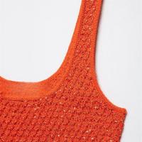 PB & ZA2025, tirantes anchos con lentejuelas, cuello cuadrado, tops con tirantes informales sencillos y sueltos, nueva ropa de verano para mujer - details 5