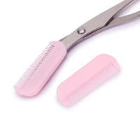Tijeras de belleza para cejas de acero inoxidable, herramienta de recorte de cejas de precisión con peine para maquillaje y aseo - details 1