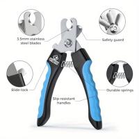 Cortauñas Profesional para Perros y Gatos Guarda de Seguridad Rápida Mango Ergonómico Azul y Negro - details 5