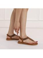 Sandalias de punta para mujer, nuevo estilo 2025, estilo étnico bohemio, combinación de colores simple, zapatos romanos de viaje retro - details 0