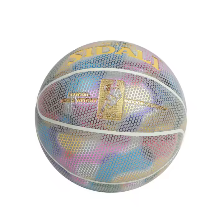 Balón Baloncesto Nocturno Tamaños 5/7 - Fosforescente + Reflectante (Adultos/Niños) - 1