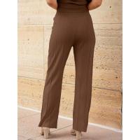 2025 Conjunto informal de punto para mujer: suéter de punto sin mangas + conjunto de dos piezas con pantalones de pierna ancha - details 20