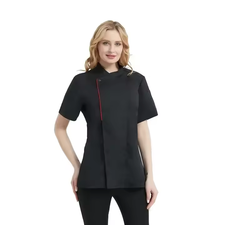 Uniforme de Chef Unisex, cocina, Hotel, restaurante, panadería, cocinero, ropa de trabajo, camisa de manga corta, chaqueta de Chef, Tops para monos de camarero - 1