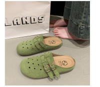 Medias zapatillas baotou retro de suela gruesa para uso exterior de las mujeres, primavera y verano nuevos zapatos de pedal para personas perezosas transpirables y versátiles - details 24