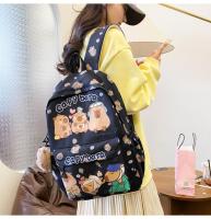 Mochila bonita de capibara de gran capacidad, mochila escolar ultraligera transpirable para estudiantes, bolsa de libros de dibujos animados de nailon - details 13