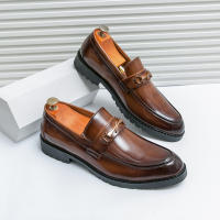 Zapatos de tacón bajo formales para hombre, mocasines informales antideslizantes, cómodos, transpirables, color negro y marrón, para fiesta de boda, Lea - details 3