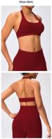 Sujetador deportivo de estilo europeo y americano con cuello halter, alta elasticidad, nylon mate, gran espalda abierta, top de yoga para mujeres - details 15