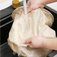 Bolsa de almacenamiento de frutas lavable, bolsa de almacenamiento de lino de imitación reciclable resistente al desgaste, bolsa plegable con cordón para cocina, decoración del hogar, 2 uds. - details 6