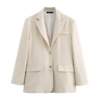 BUNO-2025 otoño nueva ropa de mujer estilo europeo y americano moda versátil casual chaqueta de traje suelta con rayas blancas. - details 1
