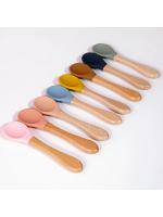 Cuchara de Silicona para Bebé Mango de Madera Utensilio de Comer Alimentos Sólidos - details 3