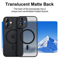 Funda magnética de lujo con armadura translúcida mate a prueba de golpes para iPhone 11 12 13 14 15 16 para cubierta de carga inalámbrica Magsafe - details 3