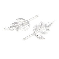 Colgantes de hojas de árbol de latón de Color dorado de 18K, accesorios para collar y pendientes, joyería Diy de alta calidad - details 29
