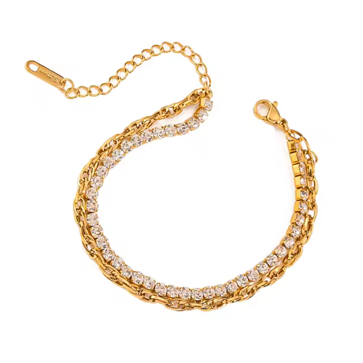 Brazalete de acero inoxidable taladro completo premium sense multicapa mano cadena titanio acero mano acabado - 1