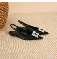 Nuevos zapatos planos de estilo francés con hebilla cuadrada y boca baja para mujer - details 25