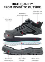 Zapatos de Seguridad para Hombres Punta de Acero, a Prueba de Afilados, Indestructibles - details 3