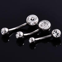 Anillo para Piercing en el ombligo, Gema de 16G 3A CZ, joyería corporal, implante de titanio, ASTM F136, hilo interno - details 8