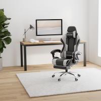 Silla Gaming con Masajeador Ergonómica Silla Gamer con Reposapiés Reposacabeza,Soporte Lumbar Silla Juego Ajustable en Altura con Asiento Giratorio para Oficina o Juegos Blanco - details 1