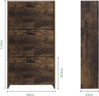 Mueble zapatero de 12 pares - Estantería de gran capacidad para vestíbulo o pasillo - (ancho) 60 x (profundidad) 24 x (alto) 80 cm - Madera clara blanca - details 139