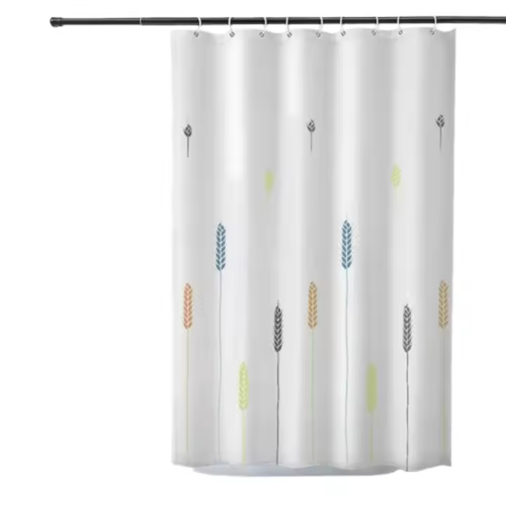 Poliester Impermeable Cortina Bañera with Ganchos para Ducha y Baño Blanco - 1