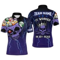 Nuevas camisetas gráficas de billar para hombres, camisa de manga corta con estampado 3D de nombre personalizado informal de verano, camiseta holgada y transpirable - details 9