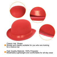 Halloween Men Women Magician Hats Cap Gentleman Jazz Hat Top Hat Black Red Party Bowler Hat - details 8